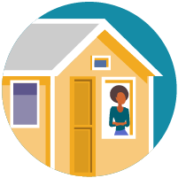 Illustration: Woman quarantined to her home